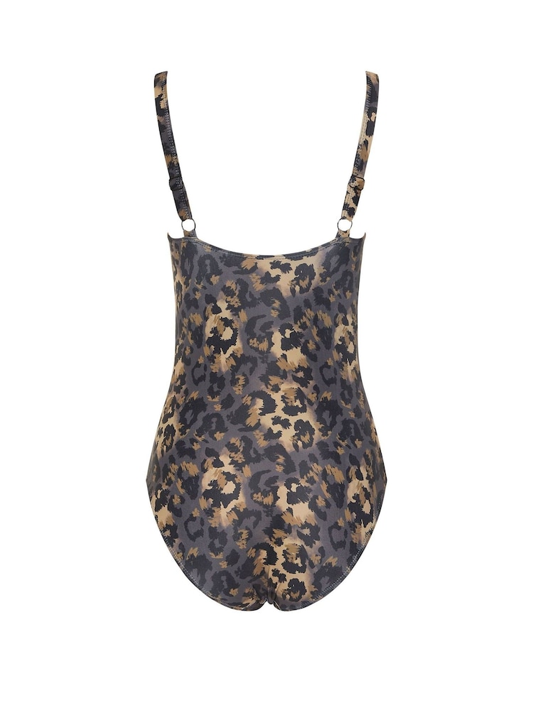 Long Tall Sally Brown Animal Swimsuit - Image 2 of 2