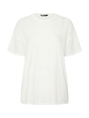 Yours Curve White Boxy Mixed Fabric T-Shirt - Image 5 of 5