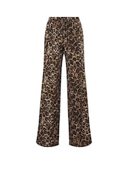 Long Tall Sally Brown Leopard Print Wide Leg Trousers - Image 5 of 5