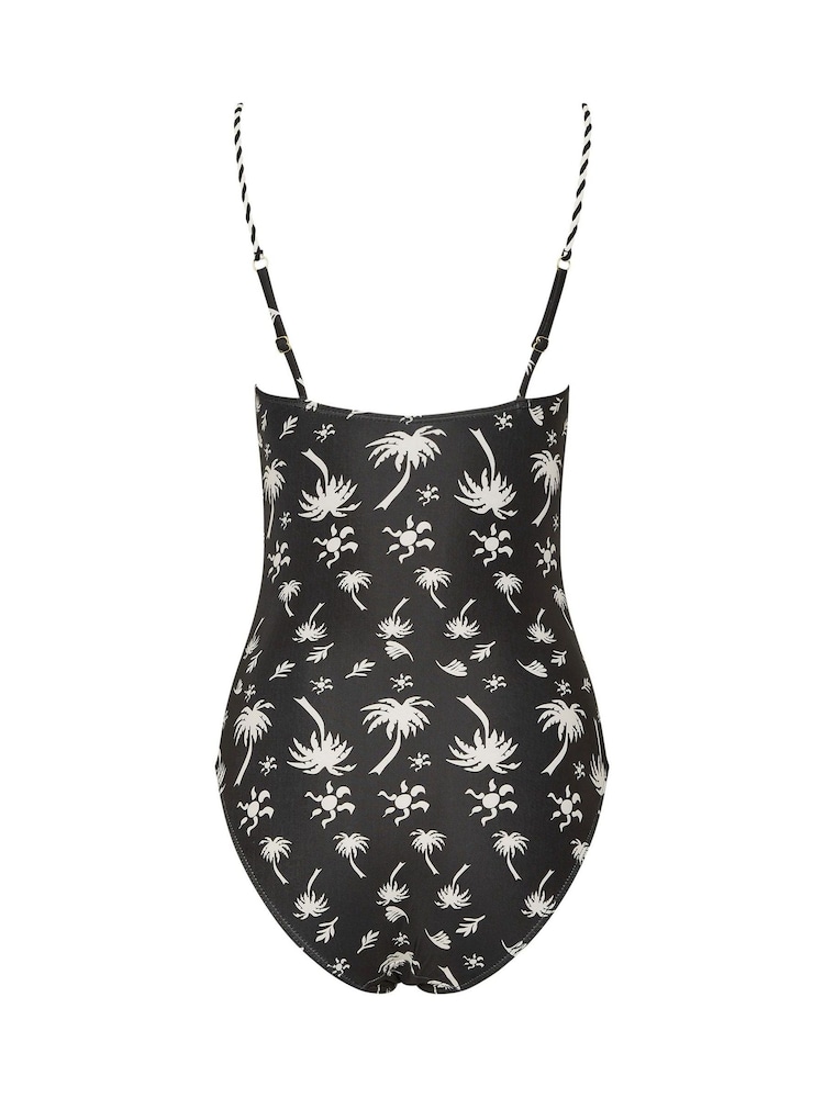 Long Tall Sally Black Palm Print Swimsuit - Image 2 of 2