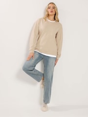 Long Tall Sally Natural Faux Layer T-Shirt - Image 4 of 5