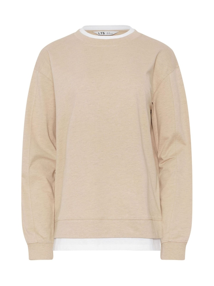 Long Tall Sally Natural Faux Layer T-Shirt - Image 5 of 5