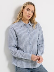 Blau - Long Tall Sally Hemd mit Streifen - Bild 1 von 6