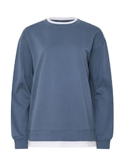 Long Tall Sally Blue Faux Layer T-Shirt - Image 1 of 1
