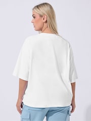 Yours Curve Limited Sequin Floral Boxy T-Shirt - Image 3 of 5