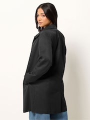 PixieGirl Petite Black Duster Midi Carcoat - Image 3 of 5