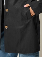 PixieGirl Petite Black Duster Midi Carcoat - Image 4 of 5