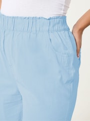 Yours Curve Blue Cool Cotton Shorts - Image 4 of 5
