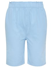 Yours Curve Blue Cool Cotton Shorts - Image 5 of 5