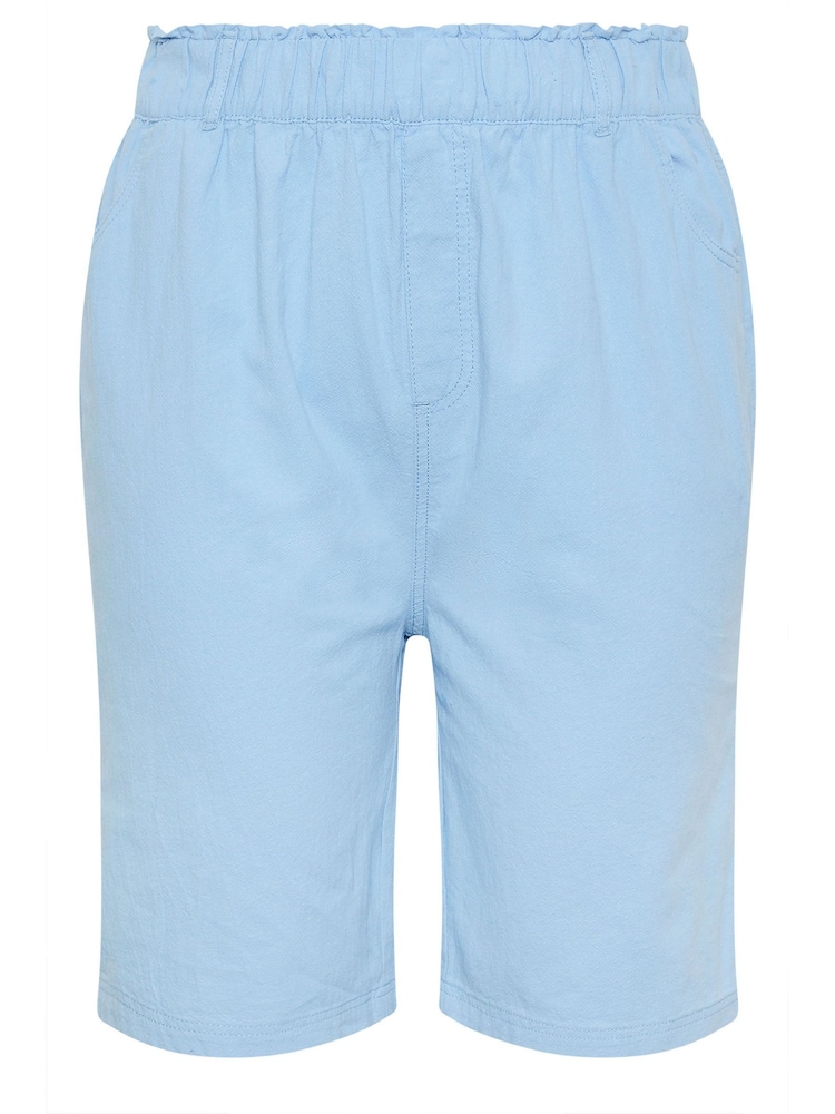 Yours Curve Blue Cool Cotton Shorts - Image 5 of 5