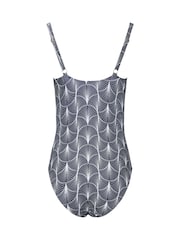 Long Tall Sally Blue Fan Print Swimsuit - Image 7 of 7