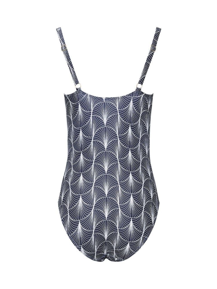 Long Tall Sally Blue Fan Print Swimsuit - Image 7 of 7