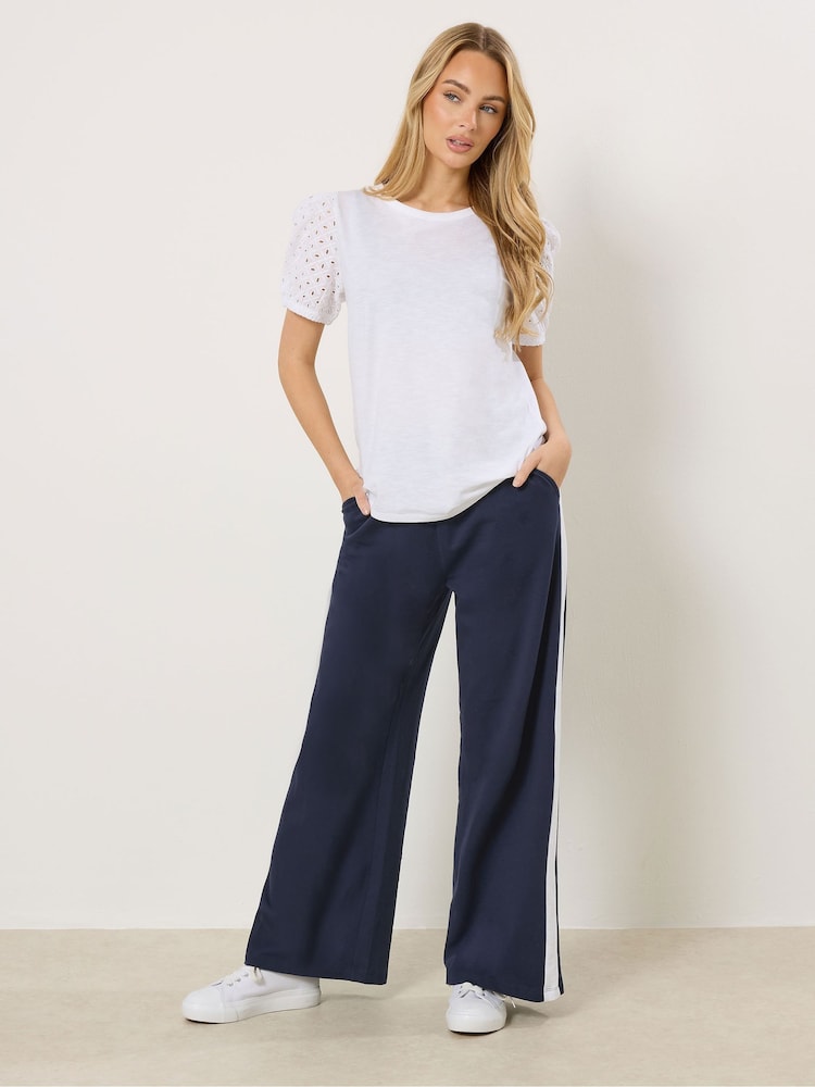 أزرق - بنطلون رياضي بخطوط جانبية من M&Co - صورة 2 من 5