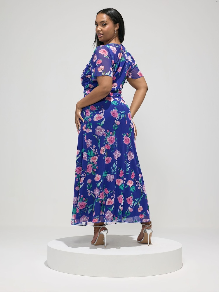 Yours Curve London Cvetni uzorak kvadratnim izrezom Duga haljina - Slika 2 od 5