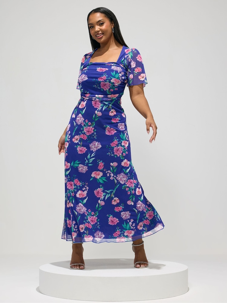 princess polly baby blue dress Square Neck Midnight Graphic Print Mini Bodycon Dress In Blue Glitter | EGO  UK