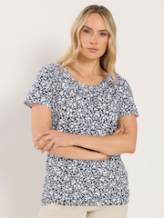 Long Tall Sally Blue Bubble Hem T-Shirt - Image 1 of 6