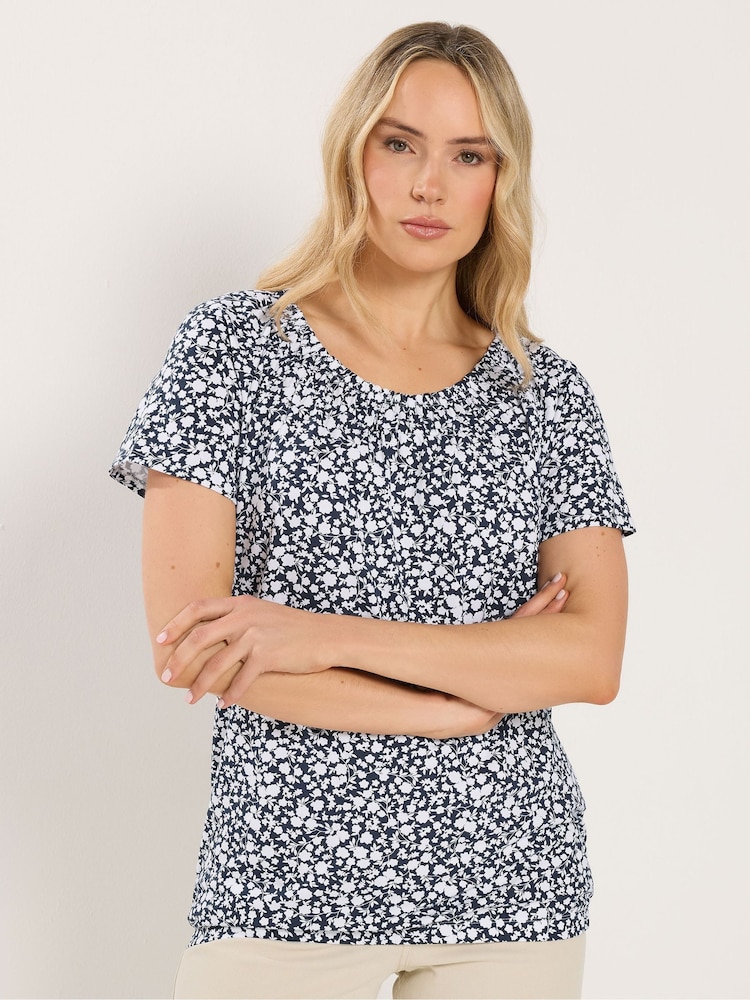 Long Tall Sally Blue Bubble Hem T-Shirt - Image 1 of 6