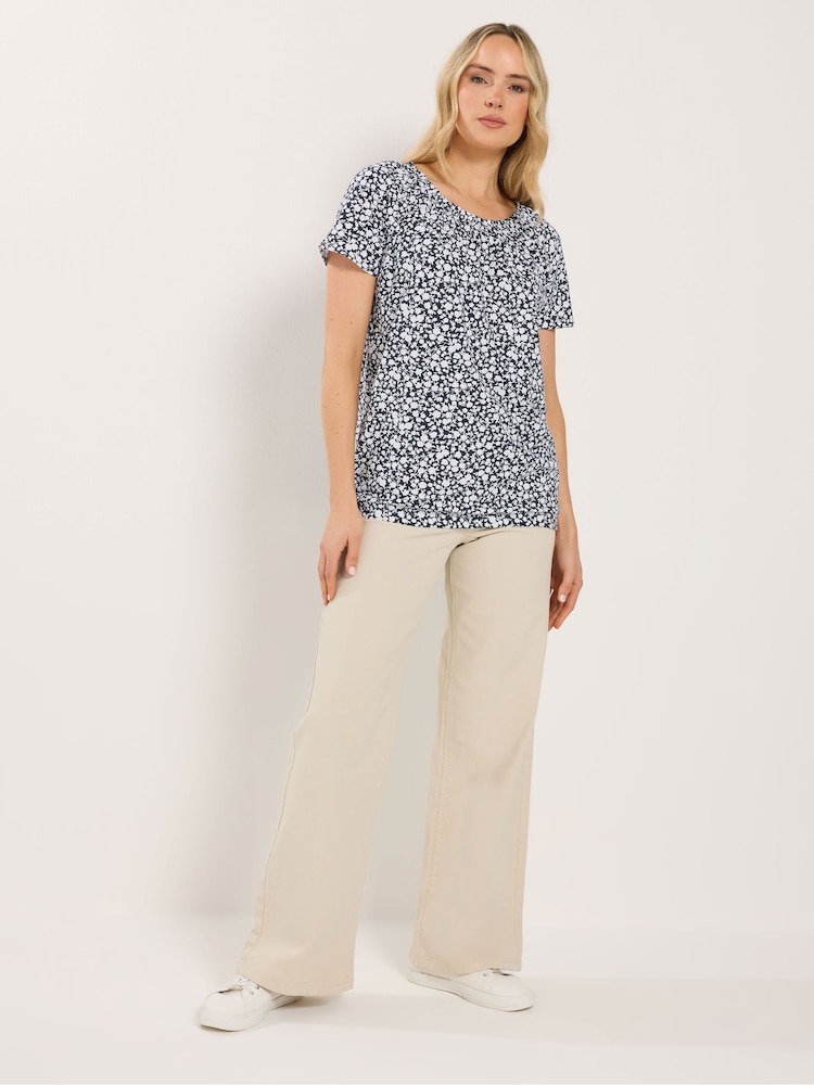 Long Tall Sally Blue Bubble Hem T-Shirt - Image 2 of 6