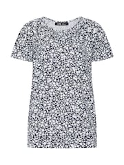 Long Tall Sally Blue Bubble Hem T-Shirt - Image 6 of 6