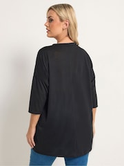 Yours Curve Black Drop Sleeve Tunic Top - Image 4 of 5