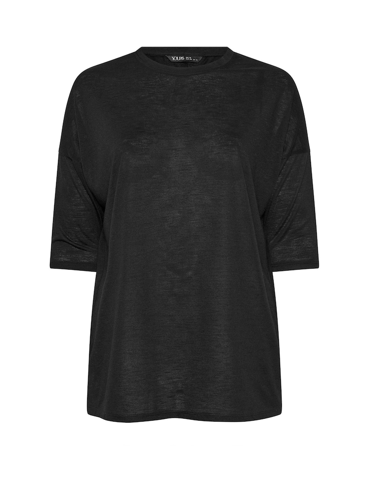 Yours Curve Black Drop Sleeve Tunic Top - Image 5 of 5