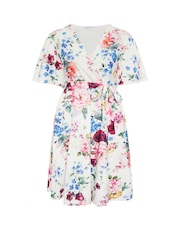 Yours Curve London Blurred Floral Wrap Scuba Crepe Dress - Bilde 5 av 5
