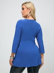 Yours Curve Blue London Knot Front Tunics - Image 3 of 5
