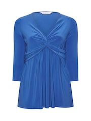 Yours Curve Blue London Knot Front Tunics - Image 5 of 5