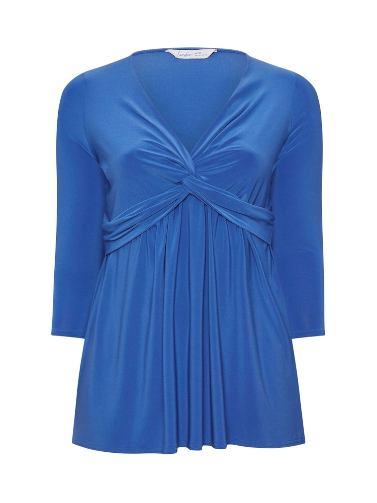 Yours Curve Blue London Knot Front Tunics - Image 5 of 5