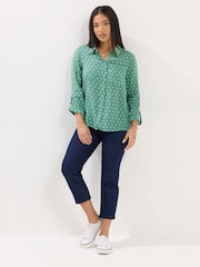 M&Co Green Petite Dobby Long Sleeve Shirt - Image 2 of 5