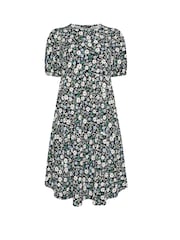 Yours Curve Black Puff Sleeve Tierred Midaxi Dress - Image 5 of 5