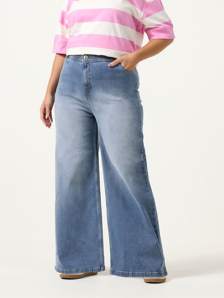 Albastru - Blugi largi mărimi mari Yours Curve - Imaginea 1 din 5