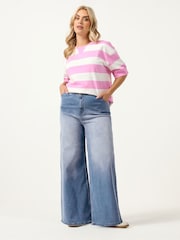 Albastru - Blugi largi mărimi mari Yours Curve - Imaginea 2 din 5