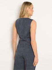 Long Tall Sally Blue Pinstripe Waistcoat - Image 3 of 5