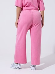 Yours Curve Pink Limited Acid Wash Joggers - Image 2 of 5