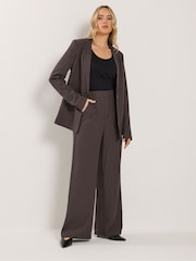 Long Tall Sally Brown Pinstripe Wide Leg Trousers - Image 1 of 5