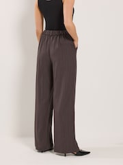Long Tall Sally Brown Pinstripe Wide Leg Trousers - Image 2 of 5