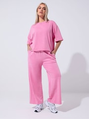 Yours Curve Pink Limited Acid Wash T-Shirt - Image 3 of 5