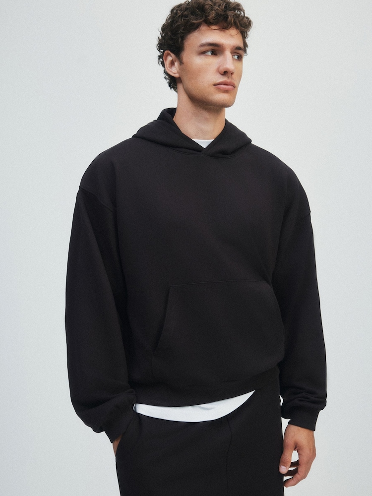 The Set 2 Pack Loopback Oversized Hoodies Brown/Cream - Image 1 of 10