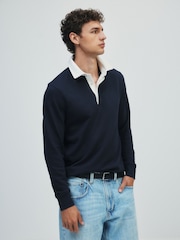 The Set 2 Pack Sweat Rugby Tops Navy/Grey - Image 3 of 11