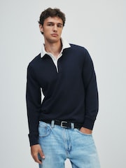 The Set 2 Pack Sweat Rugby Tops Navy/Grey - Image 4 of 11