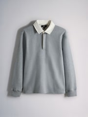 The Set 2 Pack Sweat Rugby Tops Navy/Grey - Image 9 of 11