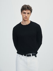 The Set 3 Pack Long Sleeve Knitted Crew Neck Jumpers Black/Navy - Image 3 of 13