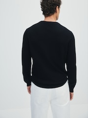 The Set 3 Pack Long Sleeve Knitted Crew Neck Jumpers Black/Navy - Image 6 of 13