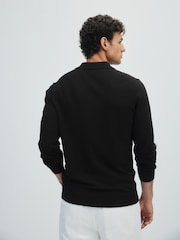 The Set 3 Pack Long Sleeve Knitted Polo Jumpers Navy/Grey - Image 4 of 13