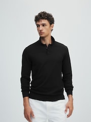 The Set 3 Pack Long Sleeve Knitted Polo Jumpers Navy/Grey - Image 6 of 13