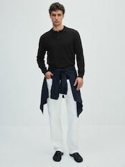 The Set 3 Pack Long Sleeve Knitted Polo Jumpers Navy/Grey - Image 7 of 13