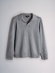 The Set 2 Pack Trophy Neck Knit Jumpers Black/Grey - Image 10 of 13