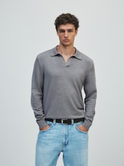 The Set 2 Pack Trophy Neck Knit Jumpers Black/Grey - Image 3 of 13