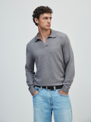 The Set 2 Pack Trophy Neck Knit Jumpers Black/Grey - Image 4 of 13